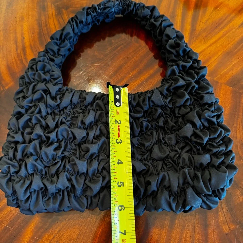 NWT Loeffler Randall Syd Black Smocked Mini Hobo Bag